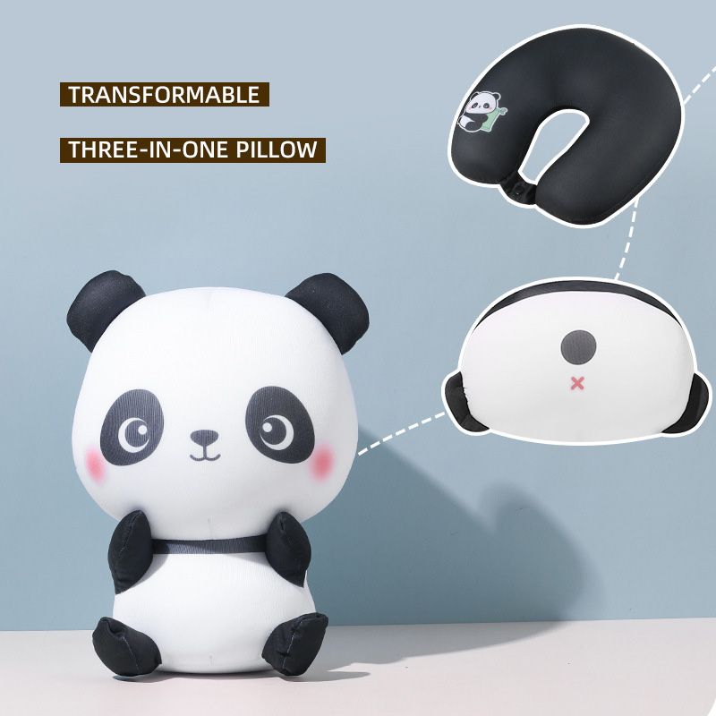 Custom Panda Dargon Dog 3 In 1 Neck Pillow For Decoration Or Office