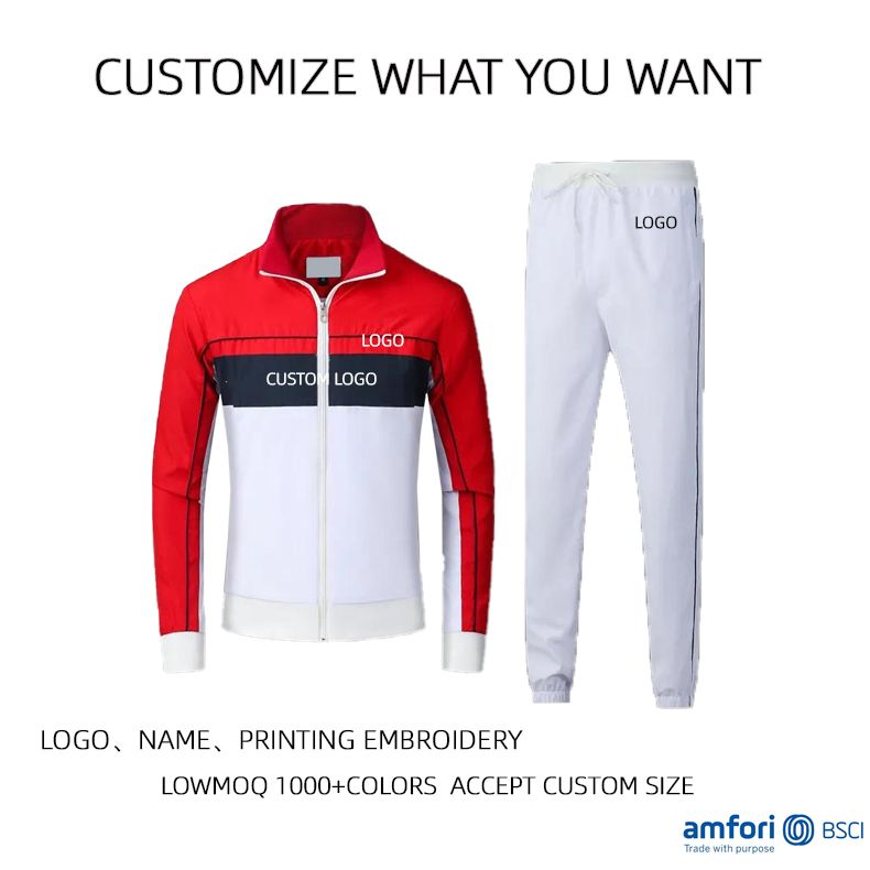 High quality full zip up polyester tracksuits breathable custom tracksuits for men