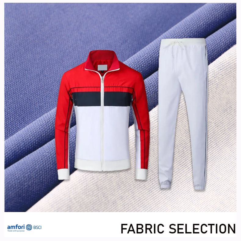 High quality full zip up polyester tracksuits breathable custom tracksuits for men