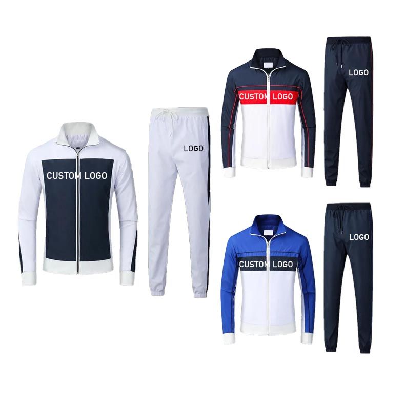 High quality full zip up tracksuit set breathable custom tracksuits for men