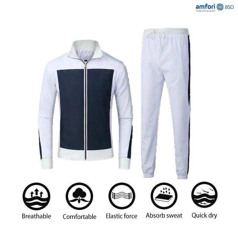 High quality full zip up tracksuit set breathable custom tracksuits for men