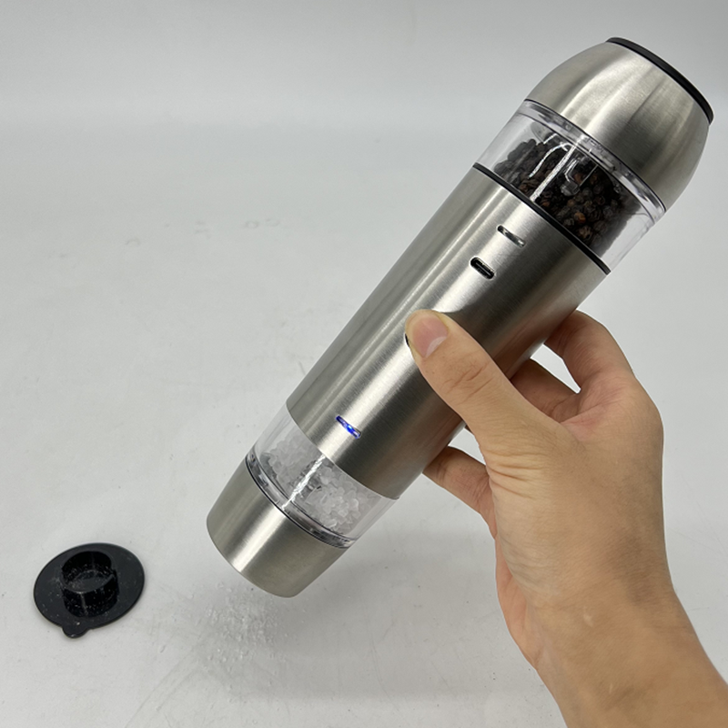 Type C Charging 2 in 1 Rechargeable Electric Salt and Pepper Grinder Gravity Sensor 5 Gears Set