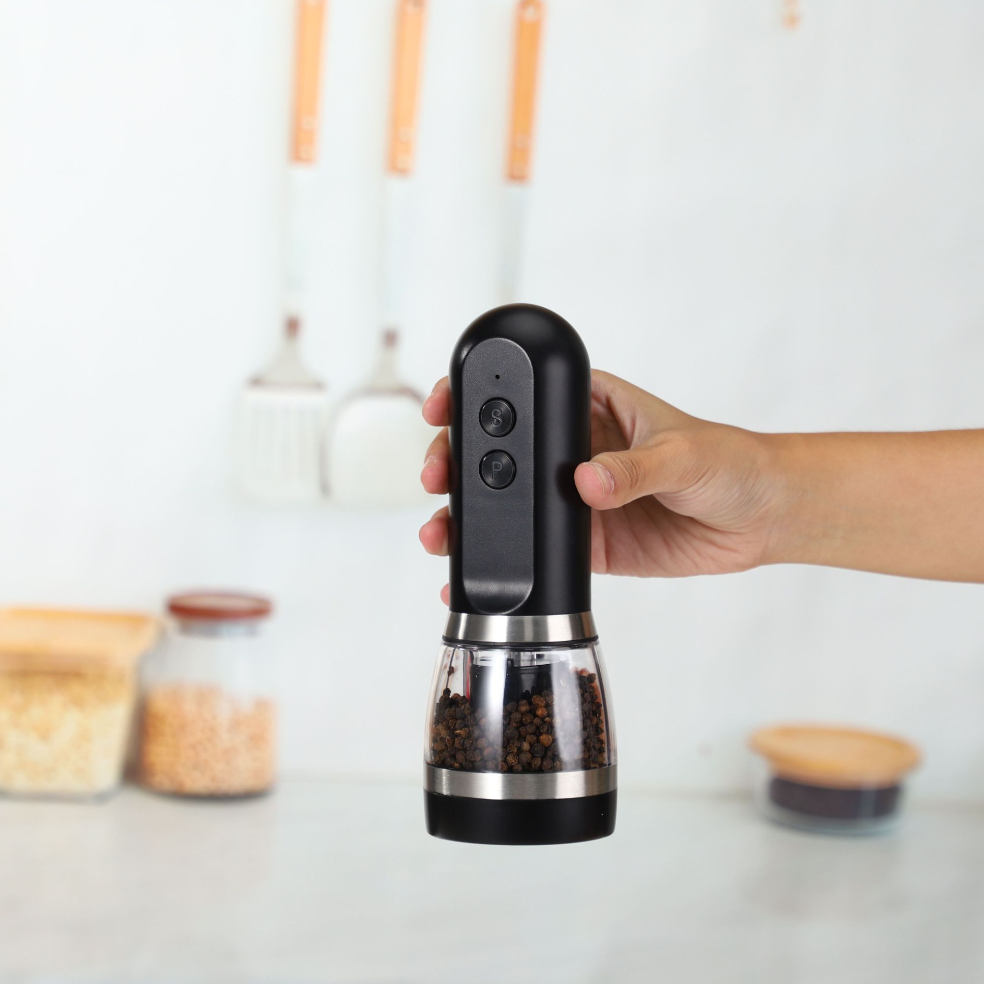 2 In 1 Usb Rechargeable Salt And Pepper Grinder Mills