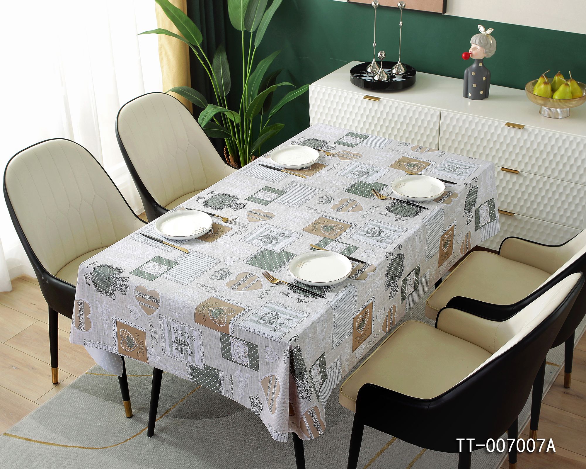 Factory supply price vinyl table cover Waterproof PVC Tablecloths of plastic