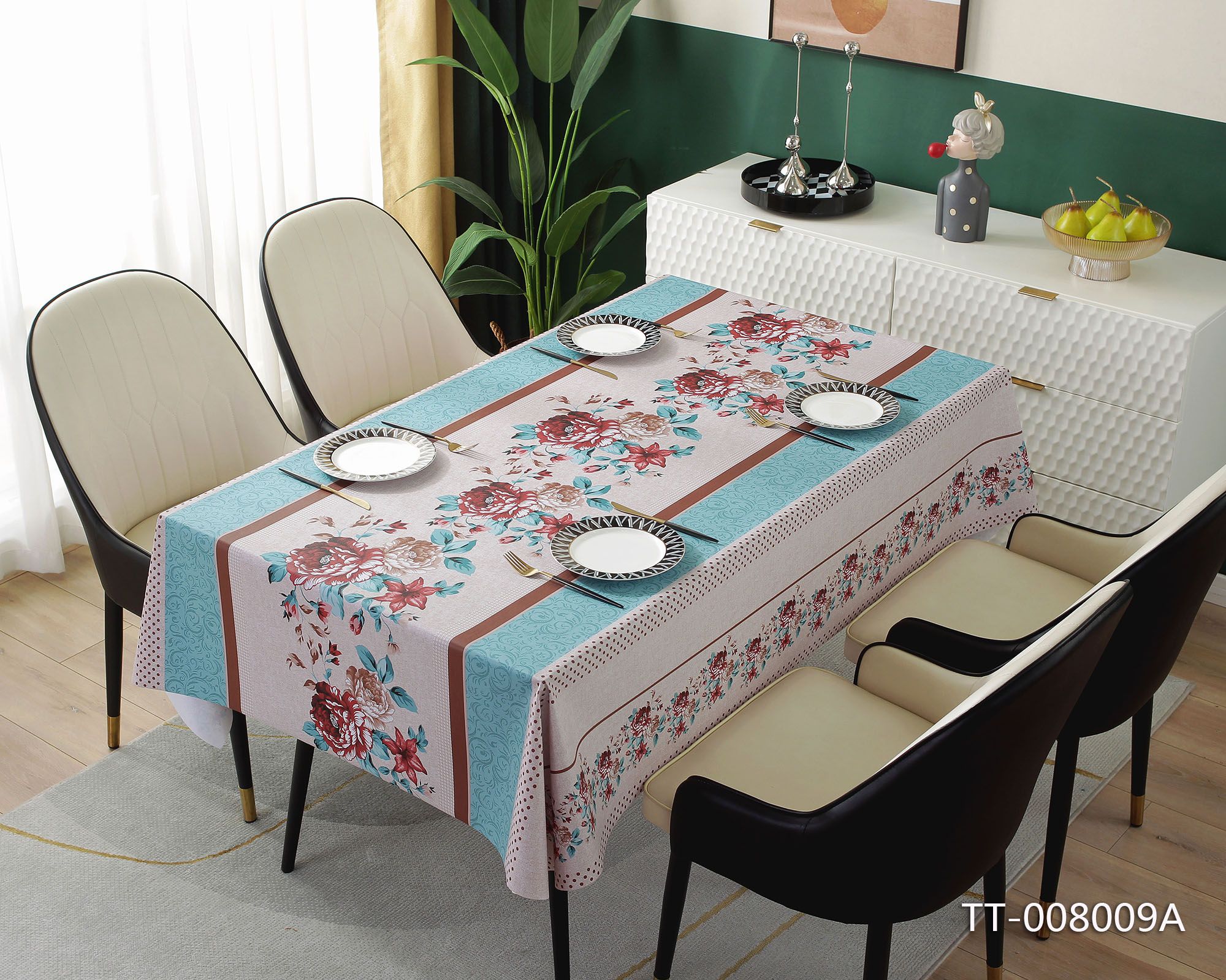 Modern Simple Square Table Cloth Printing Waterproof Polyester Custom Printed Rectangle Table Cloth