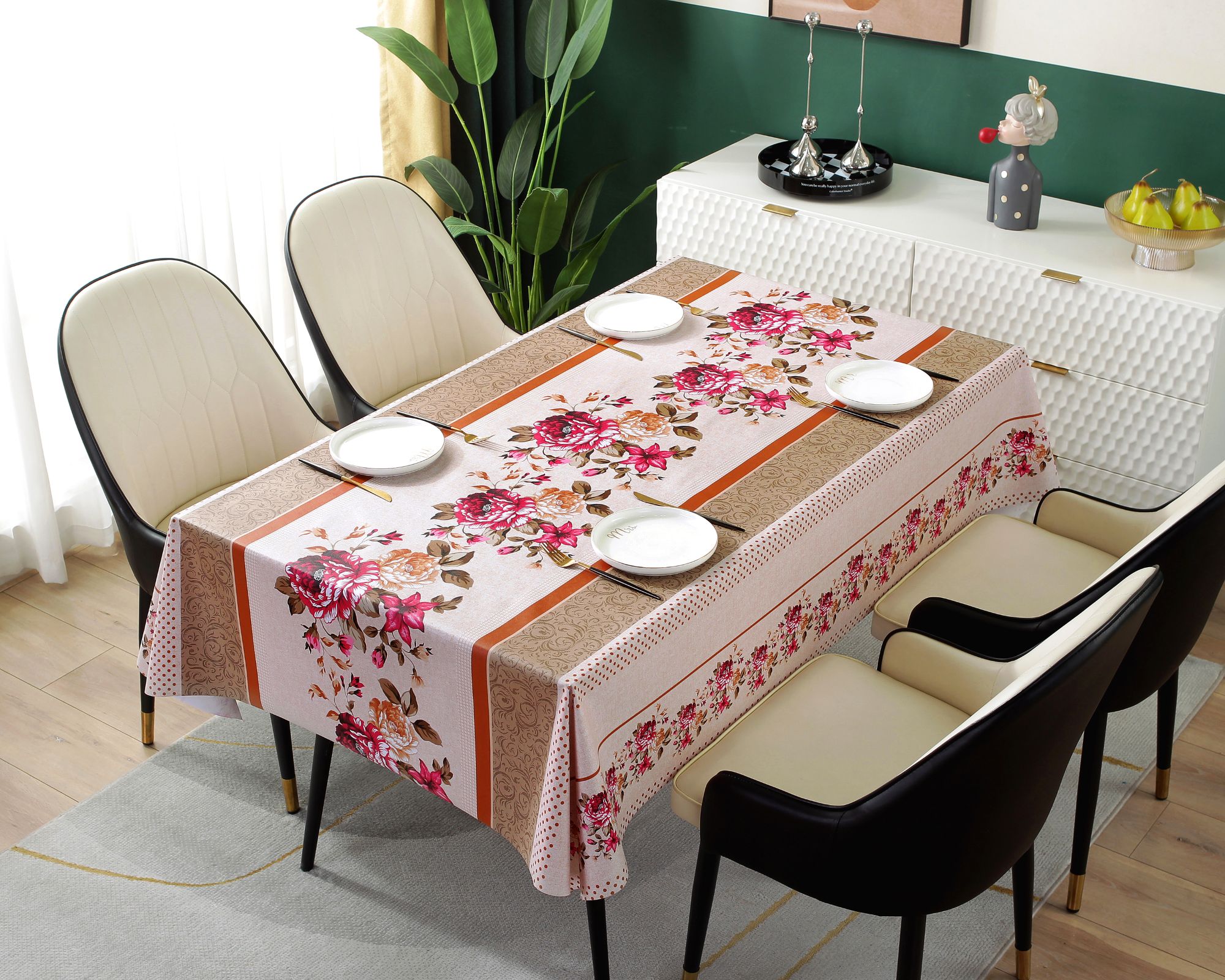 Modern Simple Square Table Cloth Printing Waterproof Polyester Custom Printed Rectangle Table Cloth