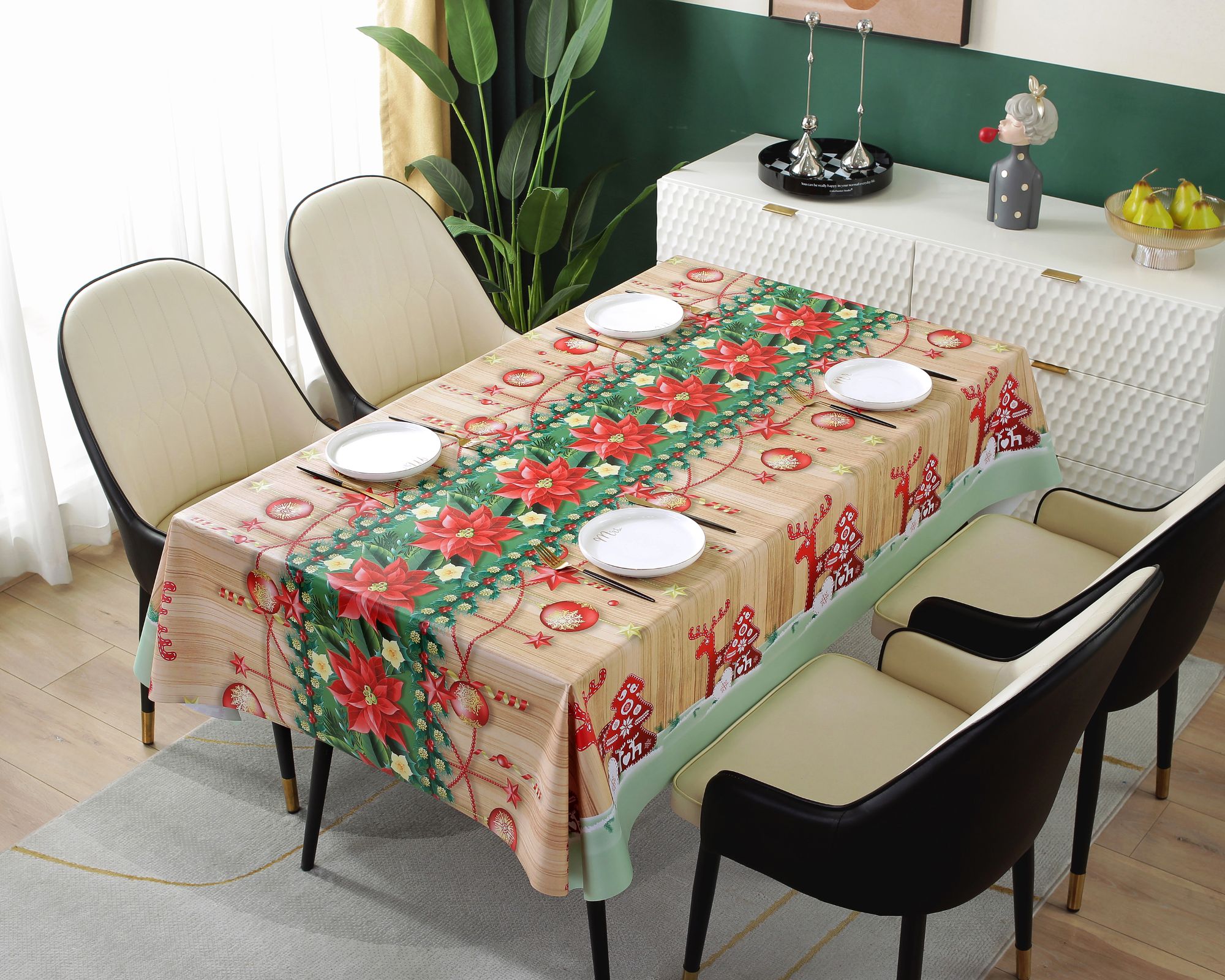 Hot Selling Custom PVC Tablecloth Waterproof And Oil Proof Square Table Cloth With Polyester For Party Decoration