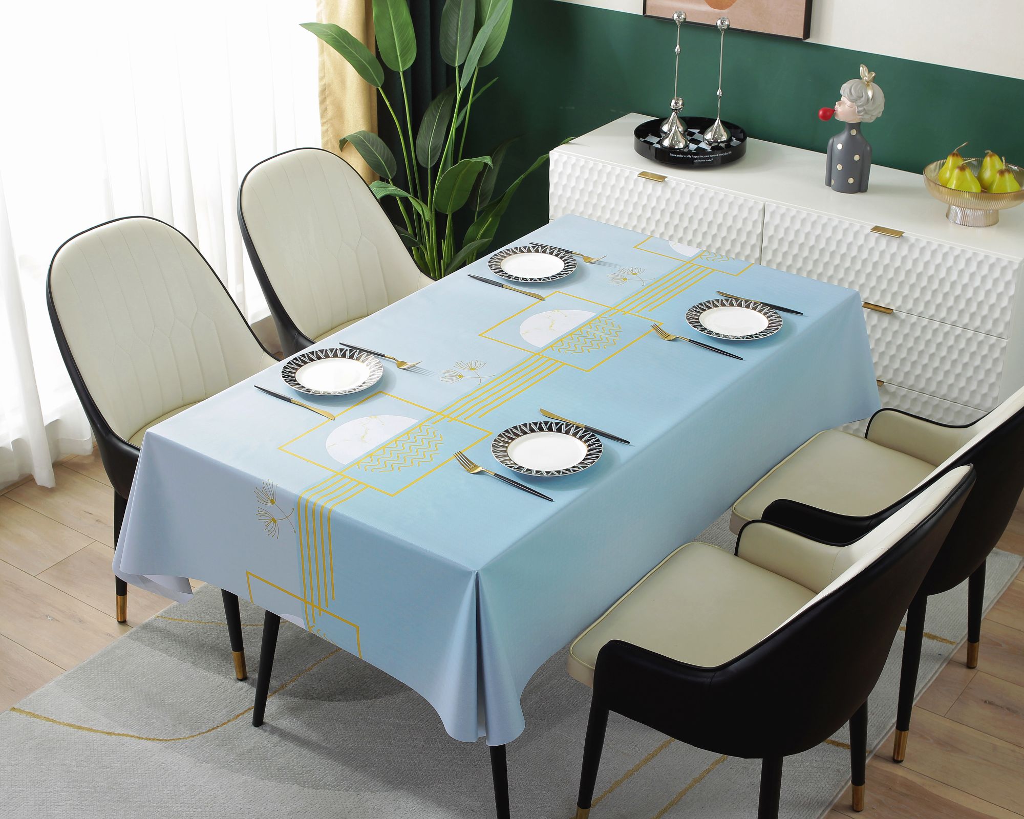 Hot Selling Custom PVC Tablecloth Waterproof And Oil Proof Square Table Cloth With Polyester For Party Decoration