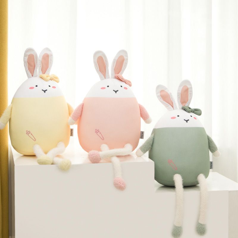 Soft Doll Cartoon Cute Rabbit Microbeads 2 In 1 Neck Pillow for decoration