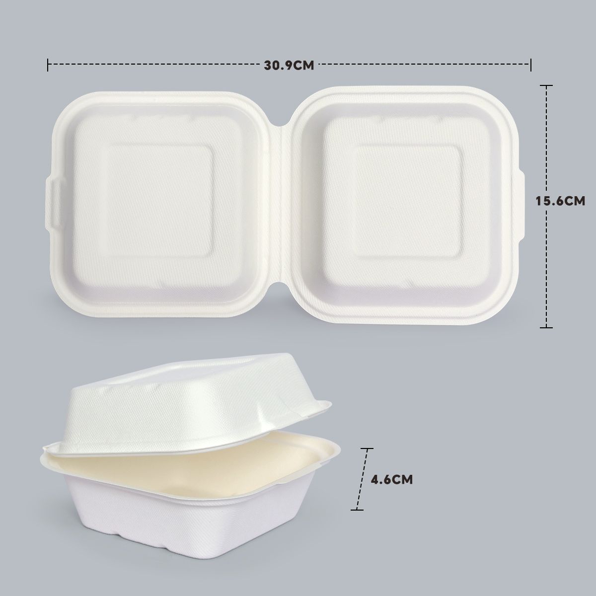 Disposable Tableware 6 Inch Hamburger Box Sandwich Container Degradable lunch box Customized Tableware