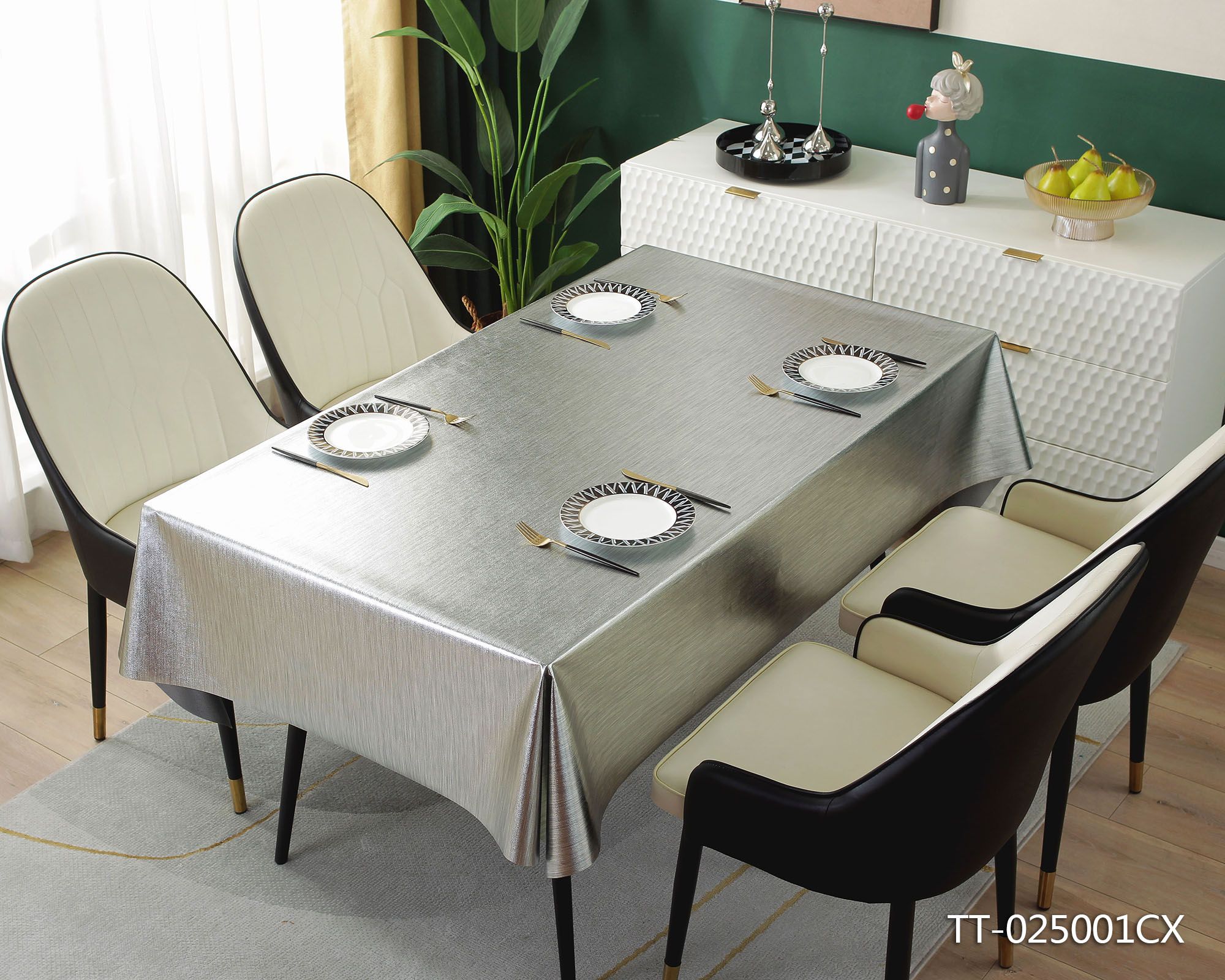 High quality Printed Table Cloth Rectangle Plastic Waterproof Dining Table Cover