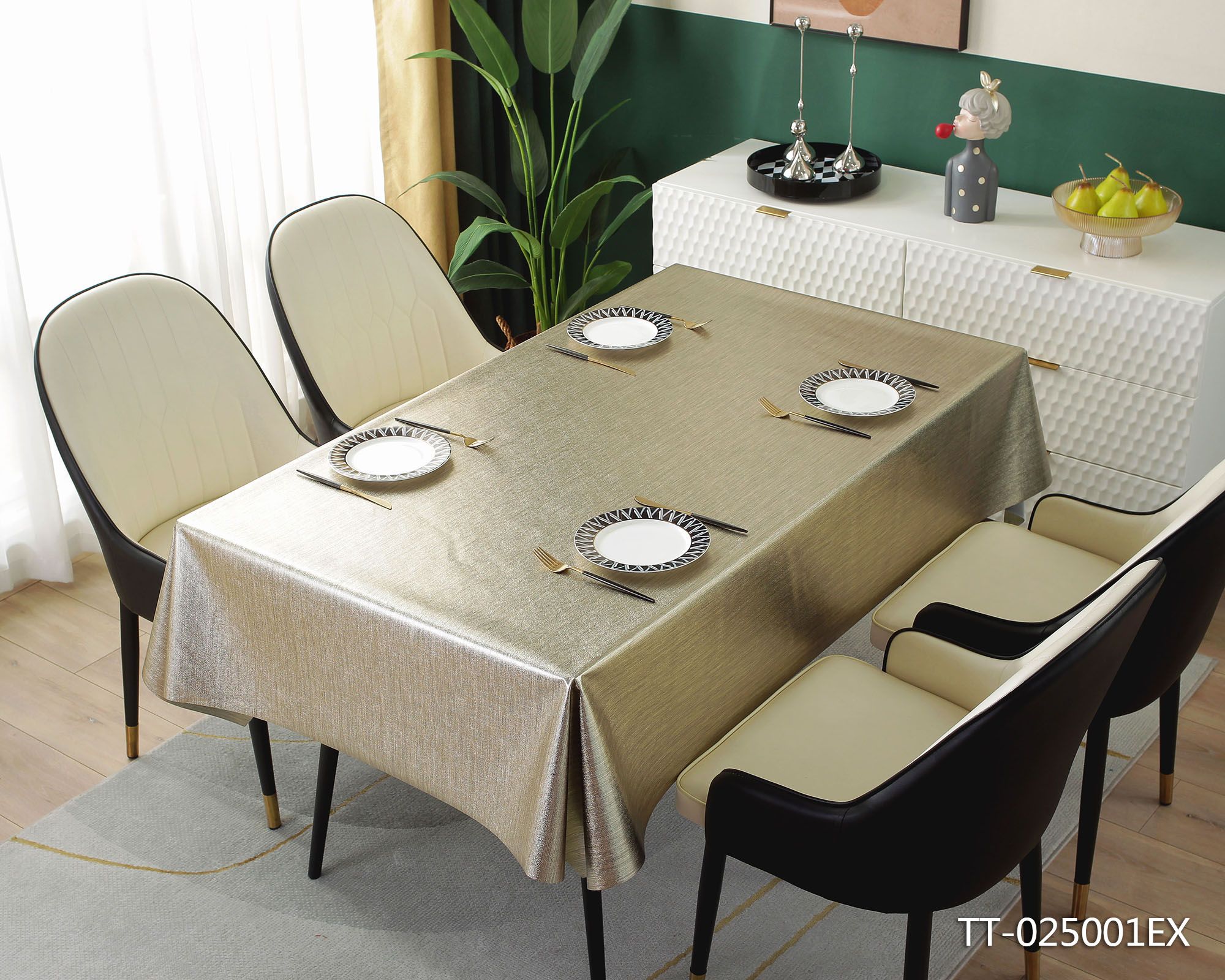 High quality Printed Table Cloth Rectangle Plastic Waterproof Dining Table Cover