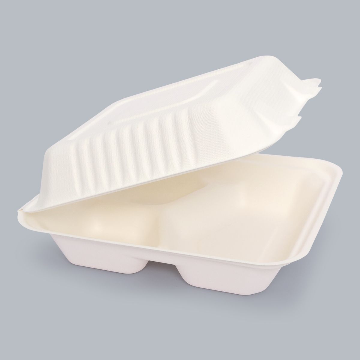 8 inch 3 cells clamshell container 3-compartment box degradable customized tableware food box