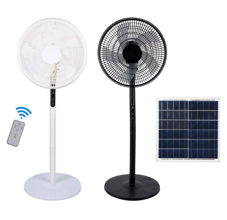 16 Inch 9V Standing Powered Rechargeable Solar Panel Fan With Remote Control