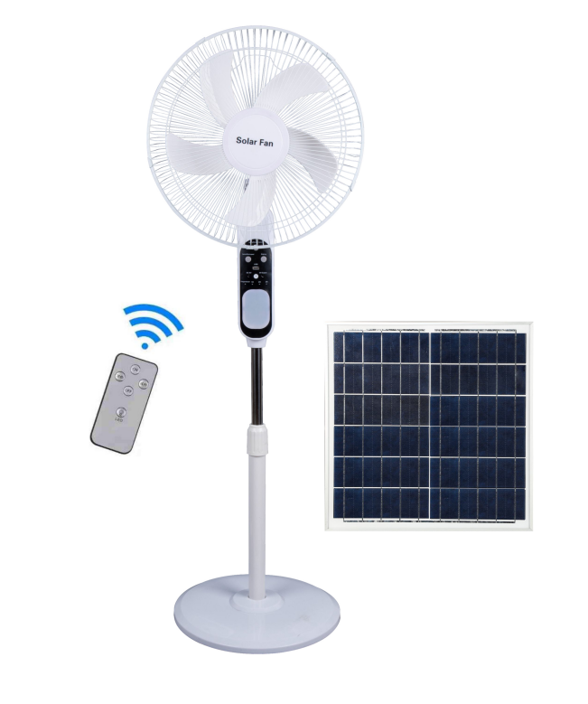 New Simple Pedestal 16 Inch Rechargeable Electric Solar Fan