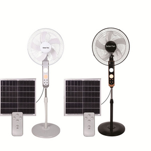 Rechargeable Emergency LED Light Solar Power Home Electric Stand Fan