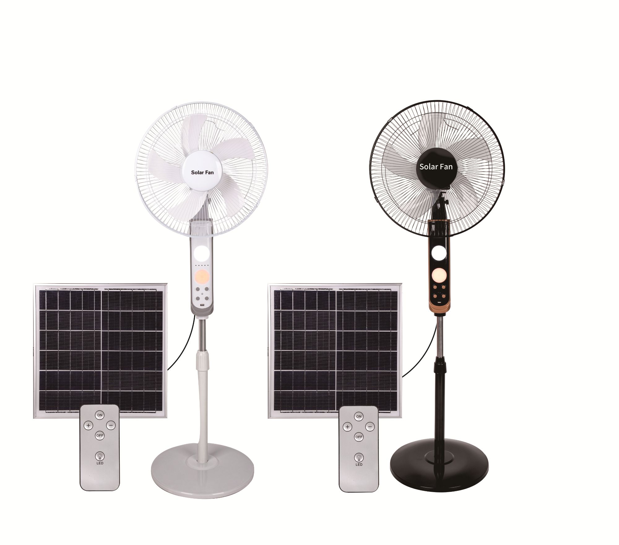 Rechargeable Emergency LED Light Solar Power Home Electric Stand Fan