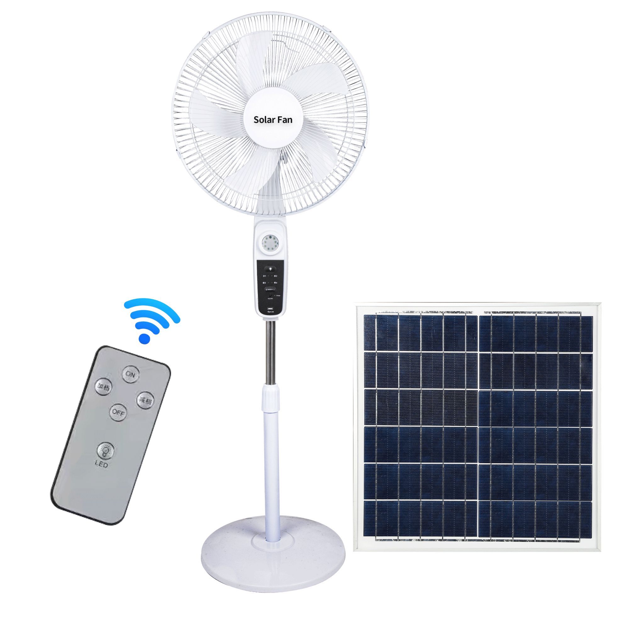 Mini Electric Floor Stand Rechargeable Fan With Solar Panel For Home