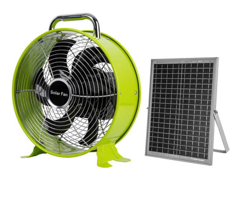 New Design Three Blade Powered Outdoor Solar Rechargeable Floor Fan with Solar Panel