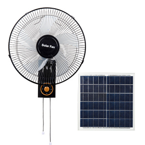 16 Inch 5 Blades 3 Speed Rechargeable Lighting Electric Solar Powered Cooling Wall Mounted Fan