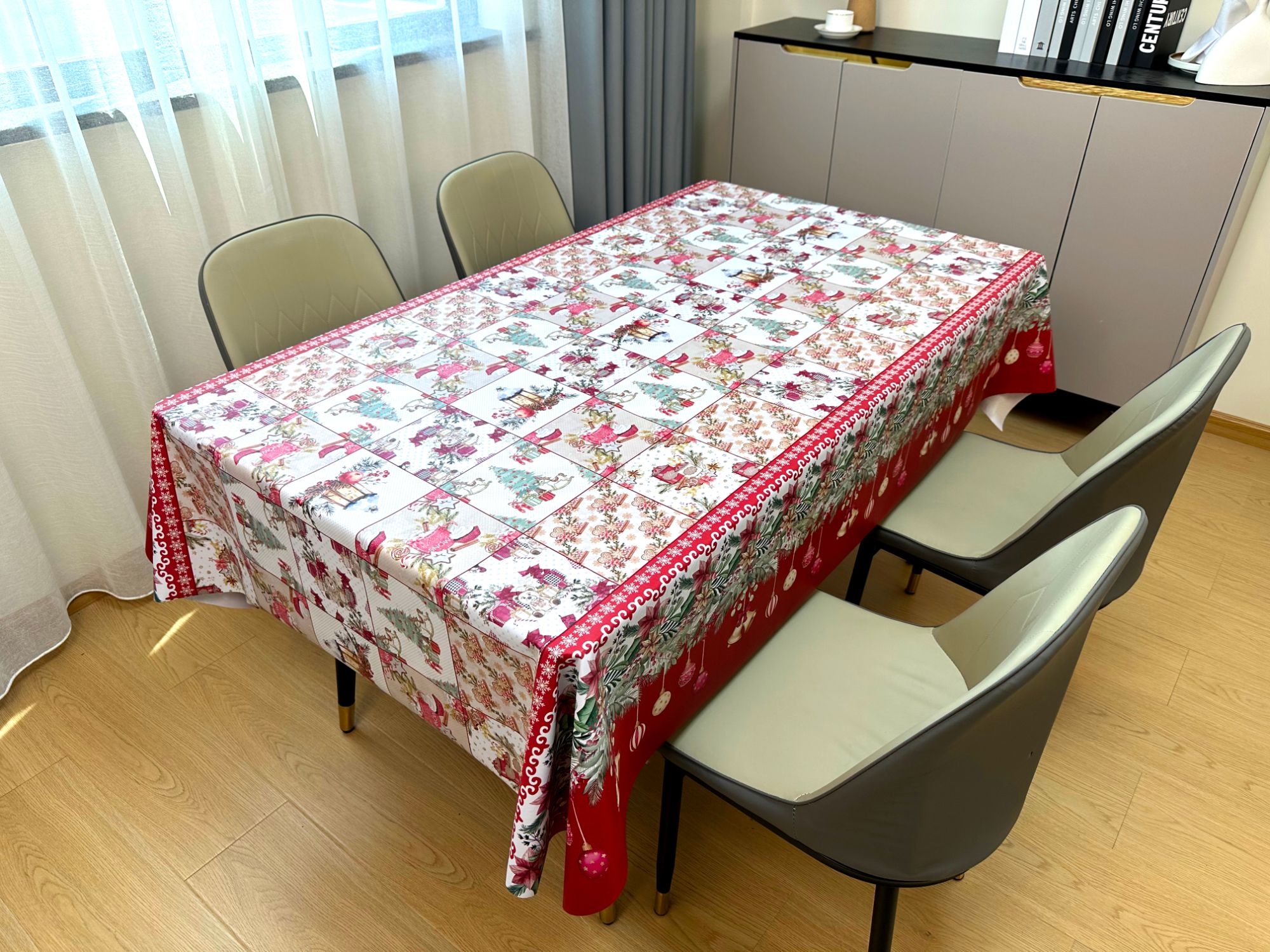 Wholesale Rectangle Christmas Cloth Luxury Plastic Table Covers oil proof table cover Tablecloth