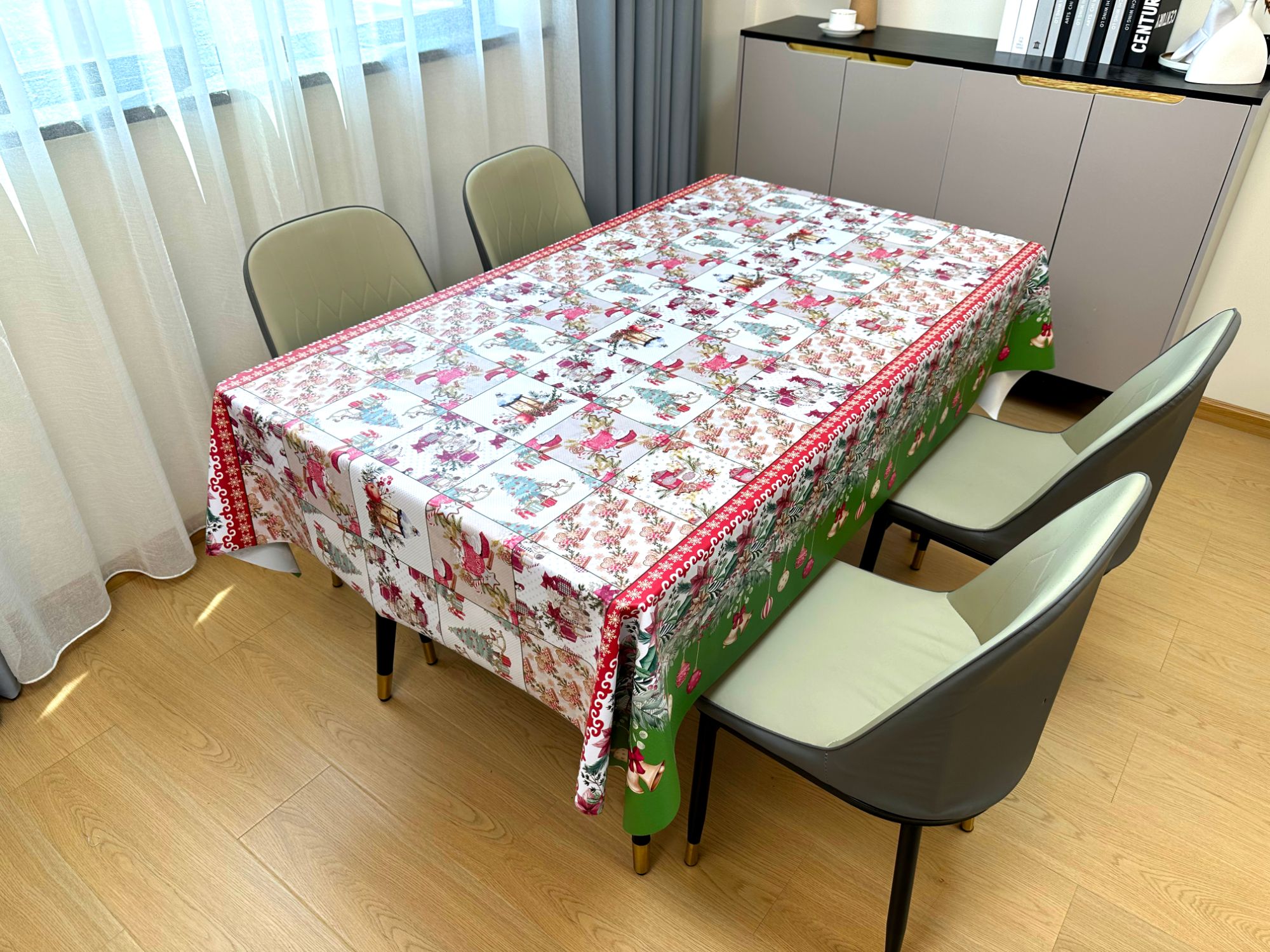 Wholesale Rectangle Christmas Cloth Luxury Plastic Table Covers oil proof table cover Tablecloth