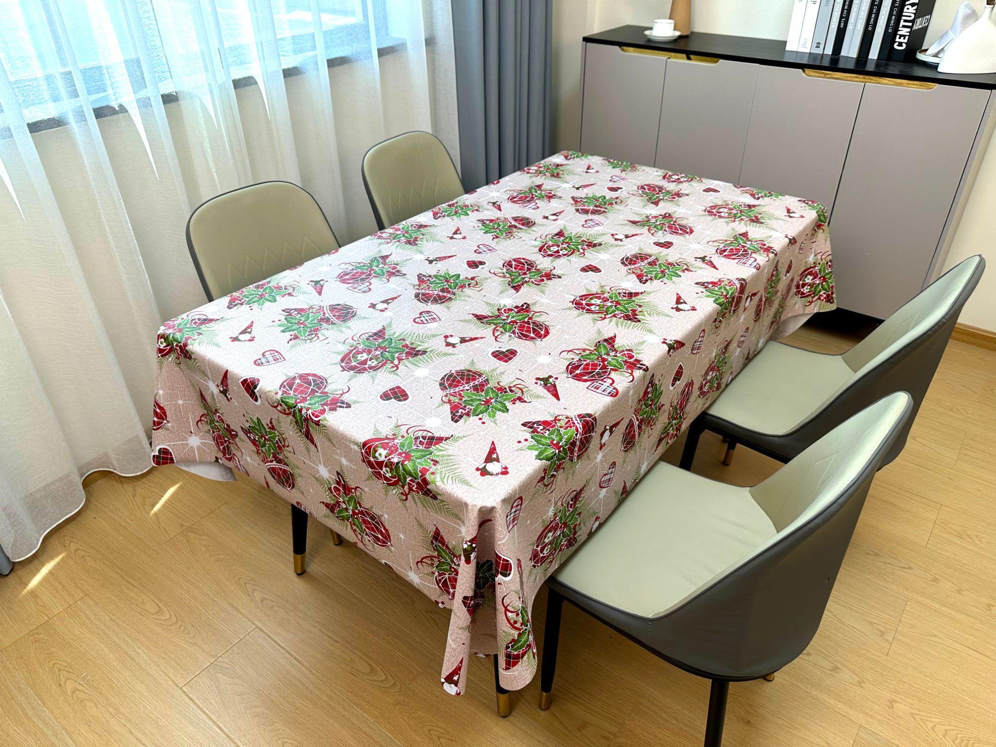 Wholesale Rectangle Christmas Cloth Luxury Plastic Table Covers oil proof table cover Tablecloth