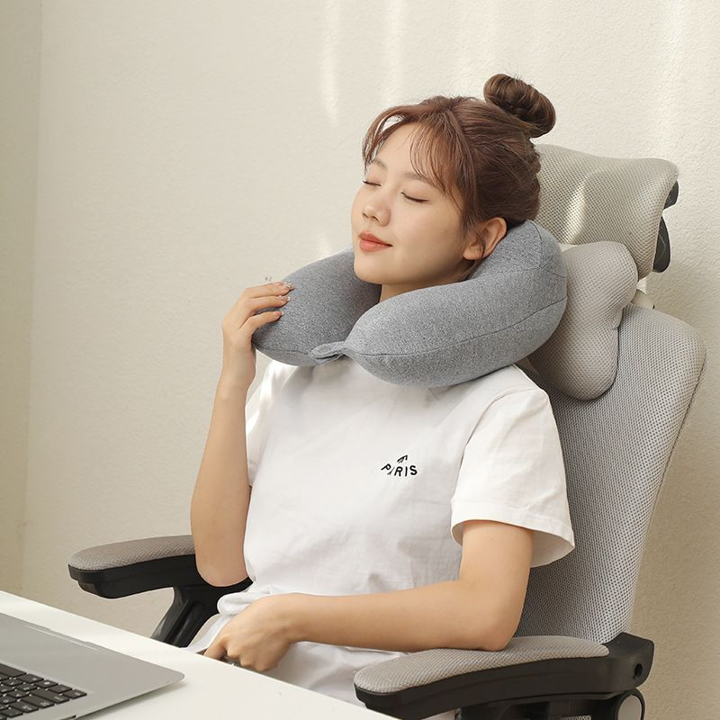 Soft Removable Portable Double Hump Inflatable Pillow For Travel