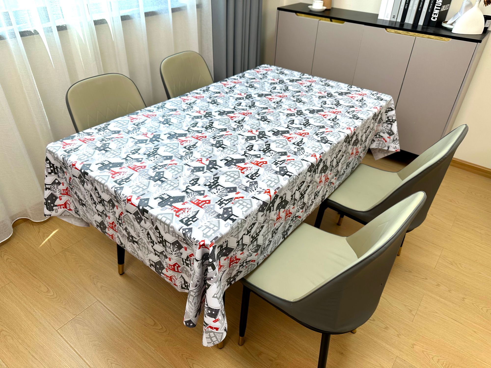 Hot Selling Custom PVC Tablecloth Waterproof And Oil Proof Square Table Cloth With Polyester For Party Decoration