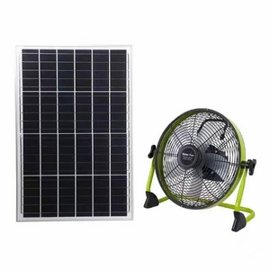 12V Portable Camping Rechargeable Electric Solar Fan With Solar Panel