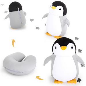 Decoration cute Penguin 2 in 1 Neck Pillow for Travel or Office