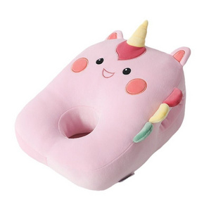 Cartoon Unicorn Nap Pillow Microfiber for Office Student Bolster