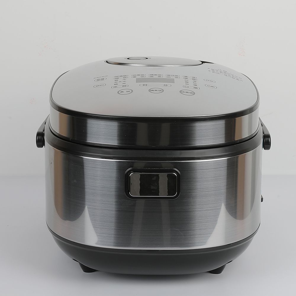 Large capacity rice cooker with steam frame and button control