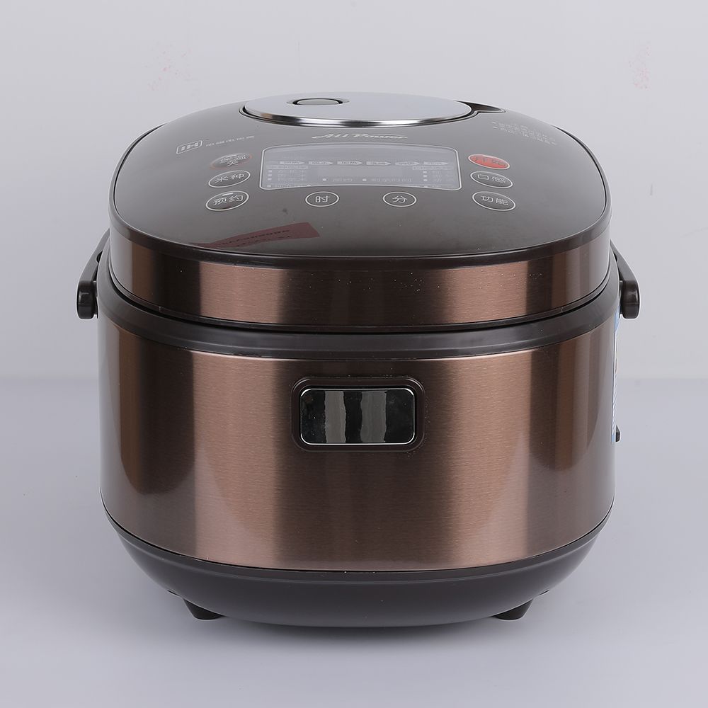 Large capacity rice cooker with steam frame and button control