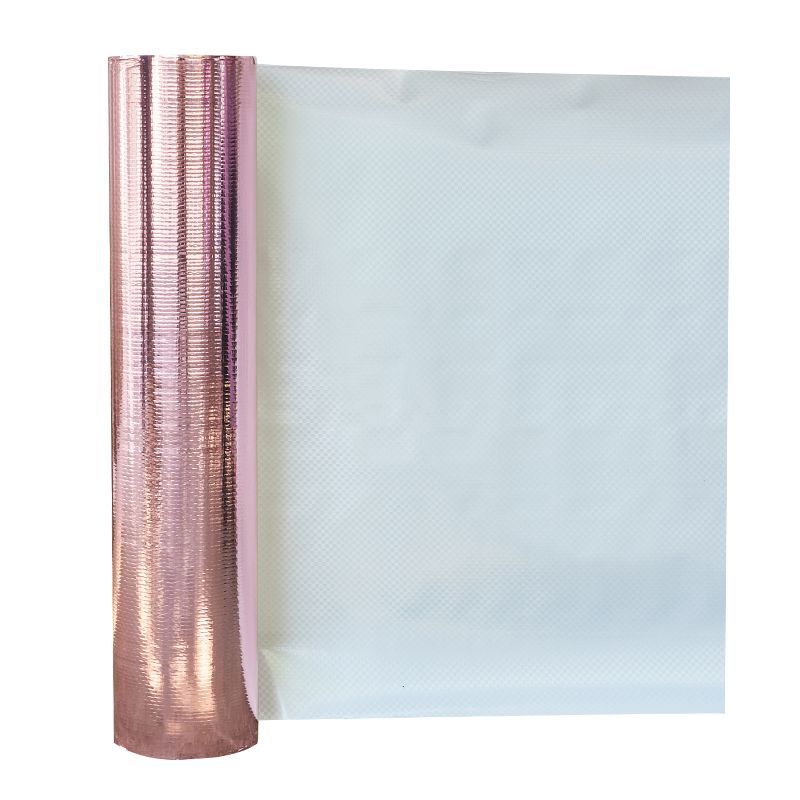 Pink Aluminum Foil White Woven Fabric