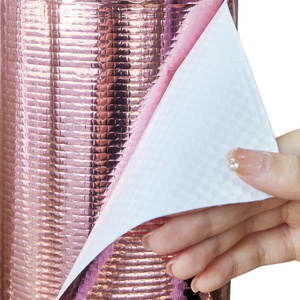 Pink Aluminum Foil White Woven Fabric