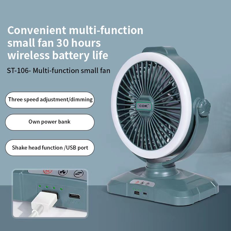 Custom 6 Inch 6w Rechargeable Mini Fan With Usb Interface And Charging Indication