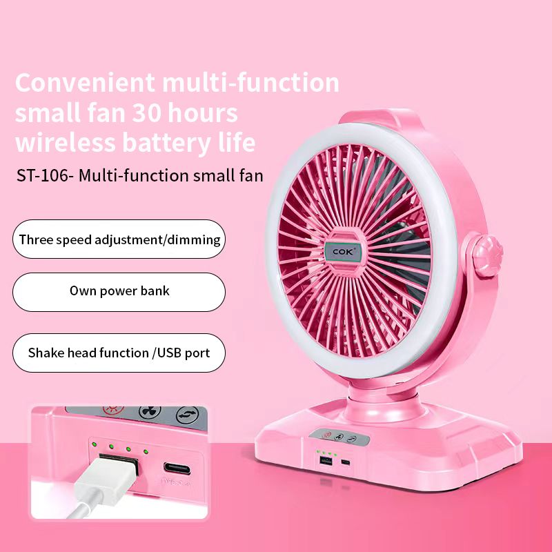 Custom 6 Inch 6w Rechargeable Mini Fan With Usb Interface And Charging Indication