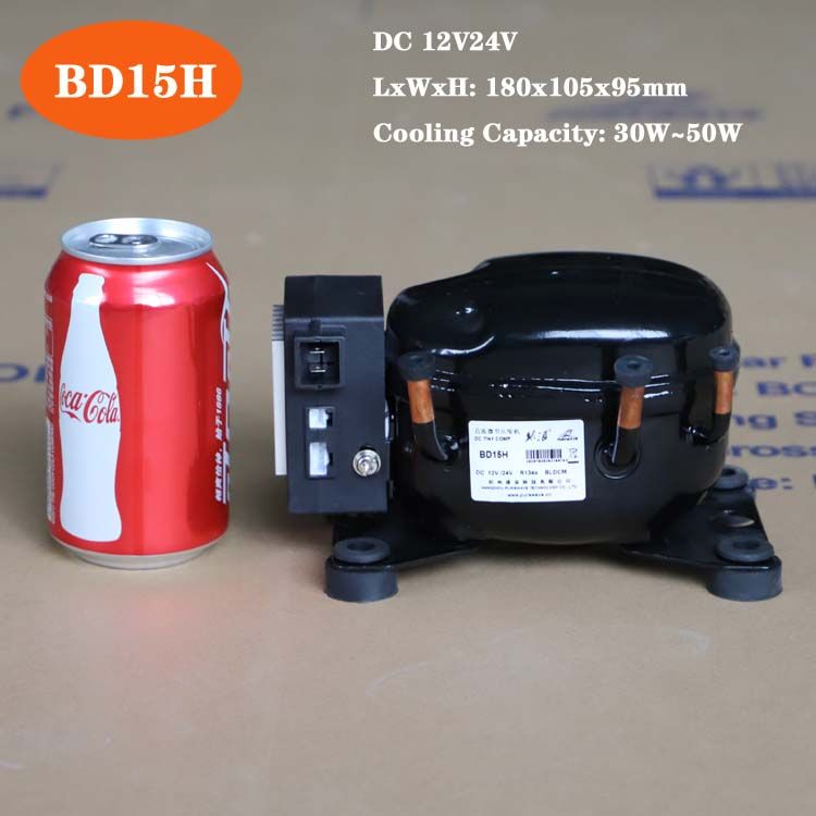 BD15H DC compressor 12V24V R134a for DC Refrigerator solar freezer compressor car refrigerator compressor DC Fridge compressor