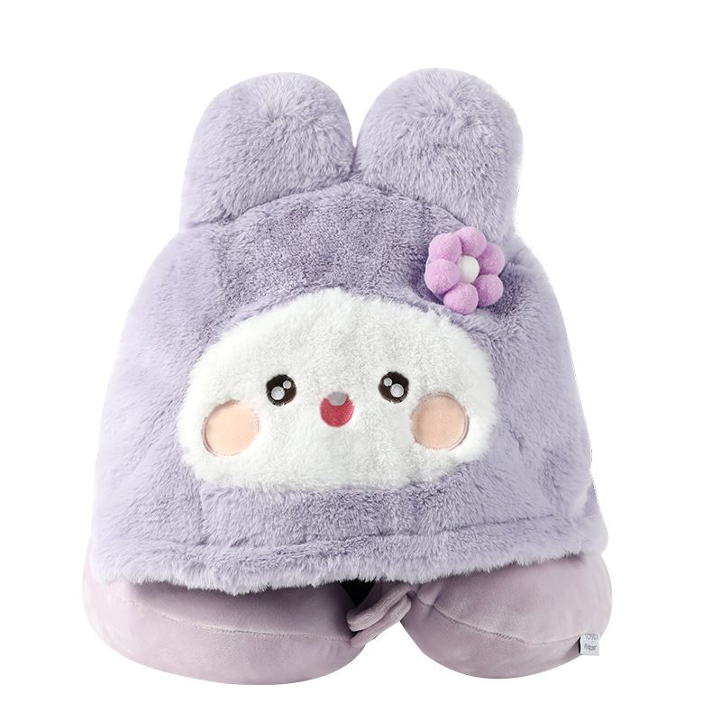 Cartoon Rabbit Soft Comfortable Business Trip Shading Neck Pillow With Hook