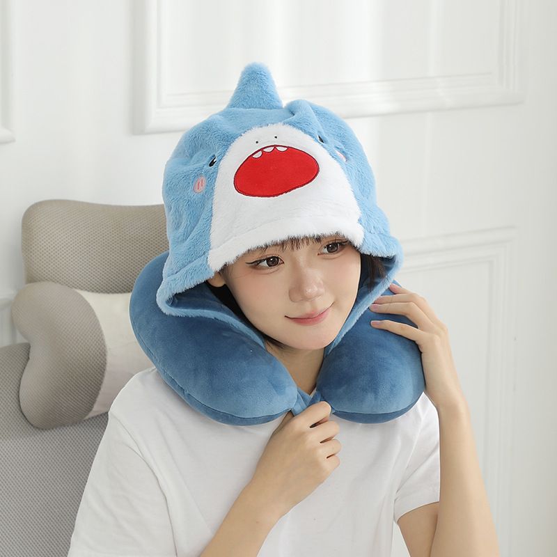 Cartoon Rabbit Soft Comfortable Business Trip Shading Neck Pillow With Hook