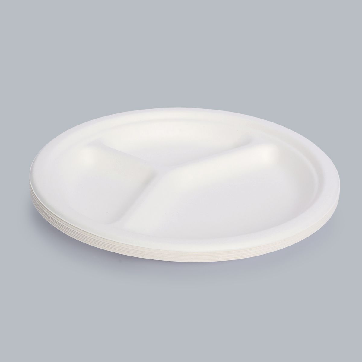 10 Inch Green Paper Products Compostable Paper Plates Eco-Friendly Tableware Food Packaging 3-compartment plate