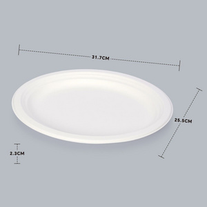 12.5 inch Round Plate Compostable Paper Plates Eco-Friendly Tableware Food Packaging Biodegradable