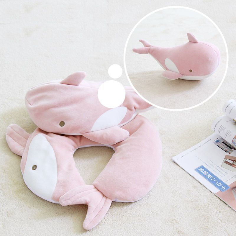 Whale Cartoon Deformation 2-In-1 U-Shaped Pillow with Microbeads