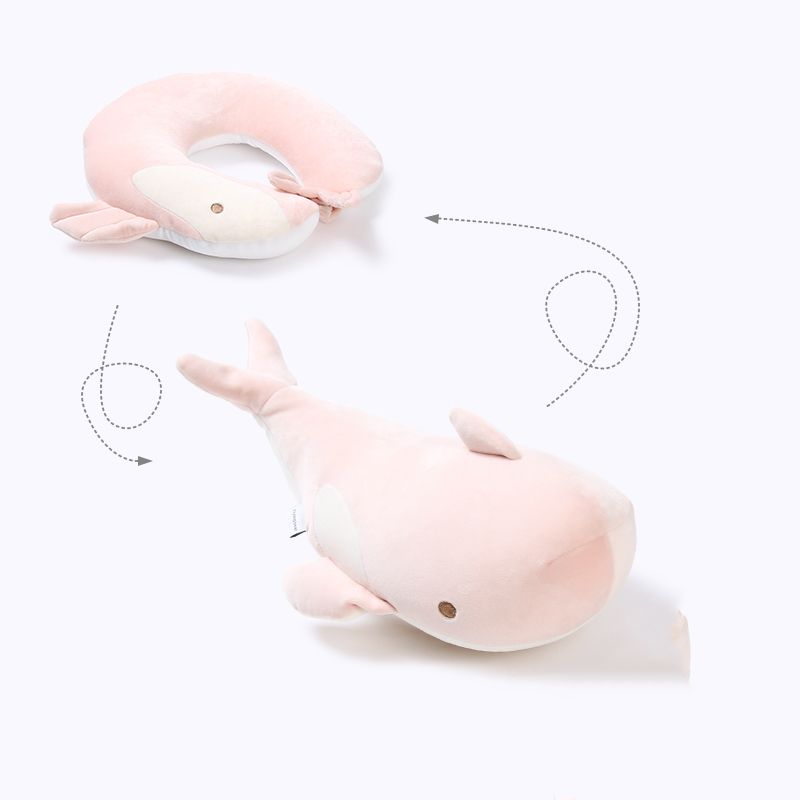 Whale Cartoon Deformation 2-In-1 U-Shaped Pillow with Microbeads