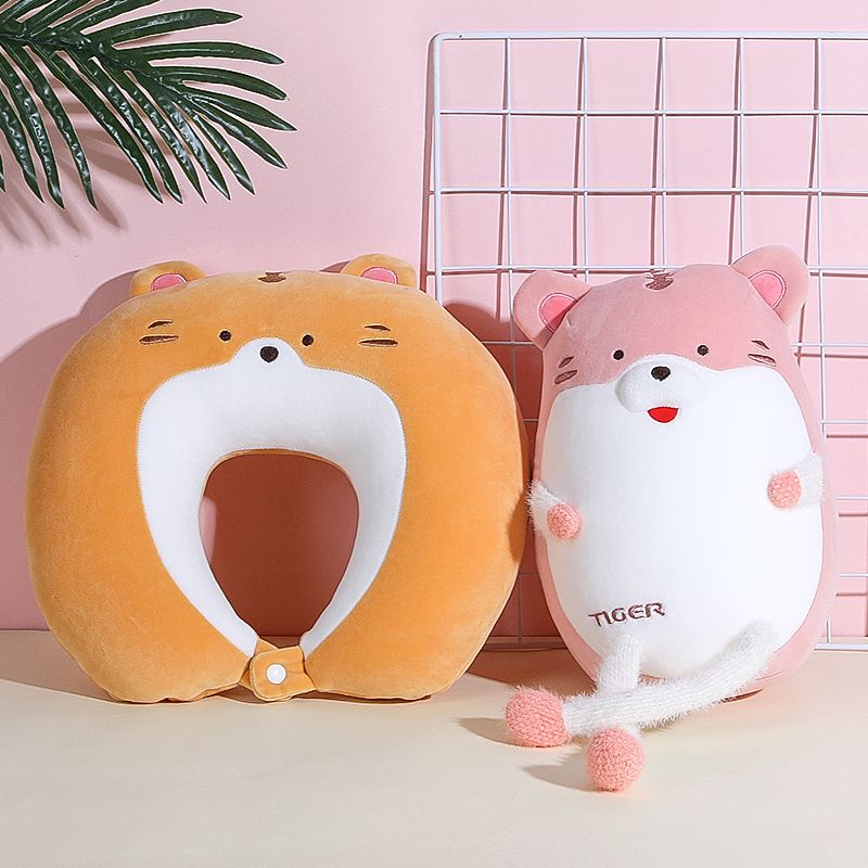 Cartoon Tiger Dual-Use Neck U-Shaped Pillow Creative Car Decoration