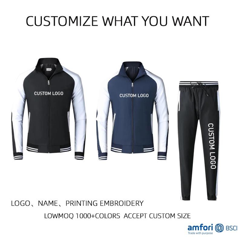 High quality full zip up man gym clothes breathable custom tracksuits for men