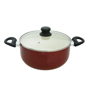 Red Metallic Coating Kitchen Cookware Frypan Set