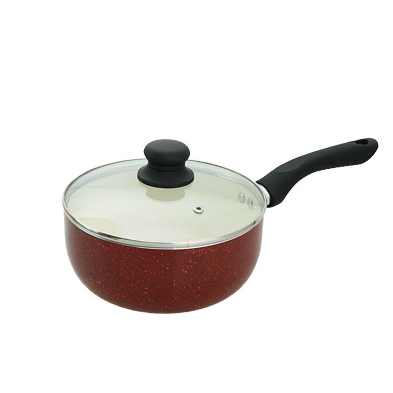 Red Metallic Coating Kitchen Cookware Frypan Set