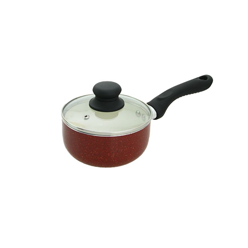 Red Metallic Coating Kitchen Cookware Frypan Set